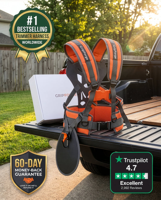 #1 Bestselling Trimmer Harness Worldwide - GripForge trimmer shoulder harness
